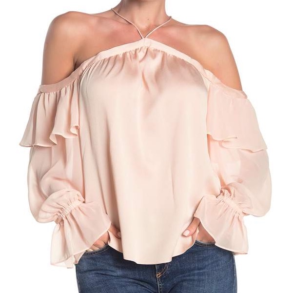 1. State Pink Blouse Off The Shoulder